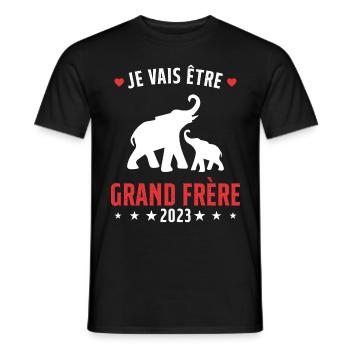 Je Vais Être Grand Frère en 2023 - T-shirt homme - noir - Devant - AI Model Male 178 light (178cm)