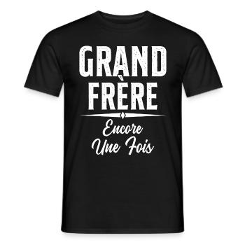 Grand Frère Encore Une Fois Annonce Grossesse - T-shirt homme - noir - Devant - AI Model Male 178 light (178cm)