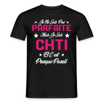 Je ne Suis pas Parfaite Mais je suis Chti Cadeau - T-shirt homme - noir - Devant - AI Model Male 178 light (178cm)