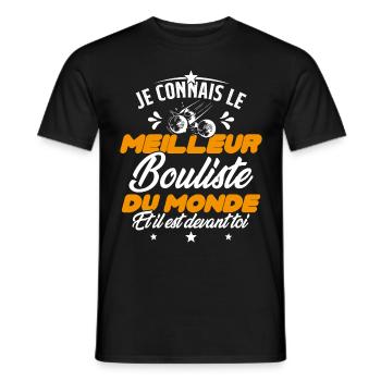 Meilleur Bouliste Humour Pétanque Homme Cadeau - T-shirt homme - noir - Devant - AI Model Male 178 light (178cm)