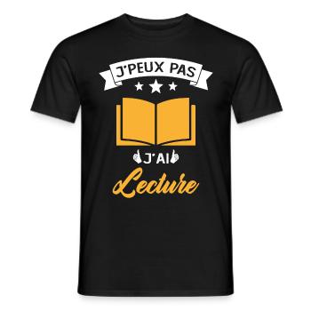 Je Peux Pas J'ai Lecture Cadeau - T-shirt homme - noir - Devant - AI Model Male 178 light (178cm)