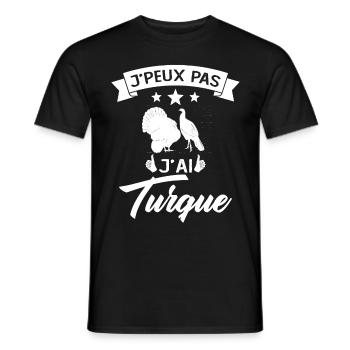 Je peux pas je suis Turque Cadeau - T-shirt homme - noir - Devant - AI Model Male 178 light (178cm)