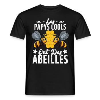 Les Papys Cools Ont Des Abeilles Cadeau Apiculteur - T-shirt homme - noir - Devant - AI Model Male 178 light (178cm)