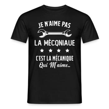C'est la Mécanique Qui M'aime Cadeau Humour - T-shirt homme - noir - Devant - AI Model Male 178 light (178cm)