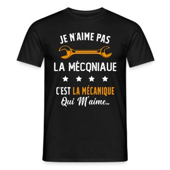 C'est la Mécanique Qui M'aime Cadeau Humour - T-shirt homme - noir - Devant - AI Model Male 178 light (178cm)