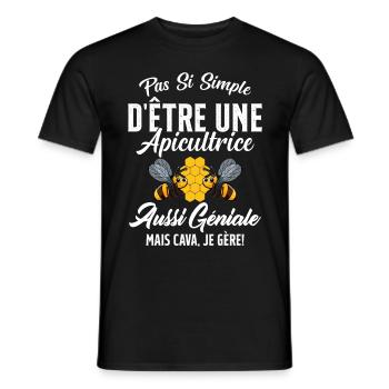 Si Simple D'être Une Apicultrice Géniale Citation - T-shirt homme - noir - Devant - AI Model Male 178 light (178cm)
