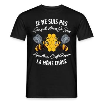 Pas Parfait mais Apiculteur Cadeau Humour Abeille - T-shirt homme - noir - Devant - AI Model Male 178 light (178cm)