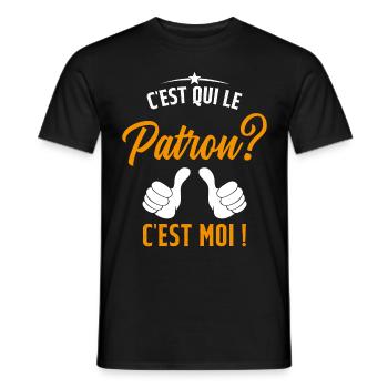 Humour Homme C'est qui le Patron Cadeau - T-shirt homme - noir - Devant - AI Model Male 178 light (178cm)