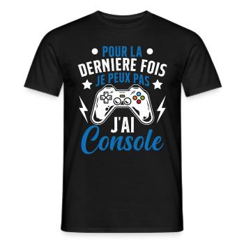 Humour la derniere fois je peux pas j'ai console - T-shirt homme - noir - Devant - AI Model Male 178 light (178cm)