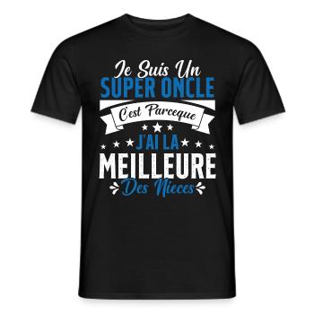 Un Super Oncle Cadeau Humour Nièce Tonton - T-shirt homme - noir - Devant - AI Model Male 178 light (178cm)