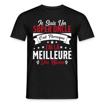 Un Super Oncle Cadeau Humour Nièce Tonton - T-shirt homme - noir - Devant - AI Model Male 178 light (178cm)