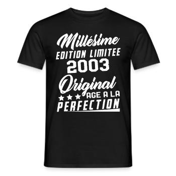 Millésime 2003 Original Cadeau D'anniversaire - T-shirt homme - noir - Devant - AI Model Male 178 light (178cm)
