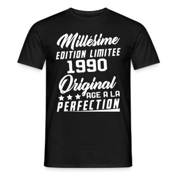 Millésime 1990 Original Cadeau D'anniversaire - T-shirt homme - noir - Devant - AI Model Male 178 light (178cm)