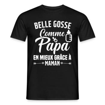 Belle Gosse Comme Papa Cadeau Belle Fille - T-shirt homme - noir - Devant - AI Model Male 178 light (178cm)