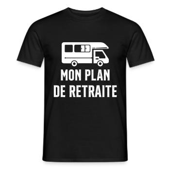 Mon Plan de Retraite Camping Car Humour Cadeau - T-shirt homme - noir - Devant - AI Model Male 178 light (178cm)