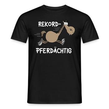 Rekord Pferdächtig - Männer T-Shirt - Schwarz - Vorne - AI Model Male 178 light (178cm)