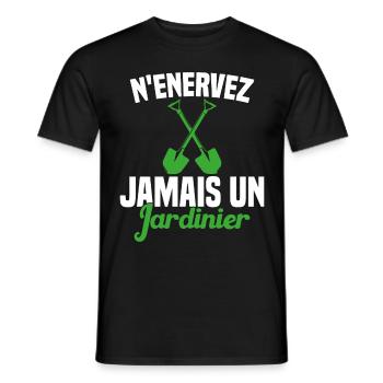 N'enervez Jamais Un Jardinier Jardin - T-shirt homme - noir - Devant - AI Model Male 178 light (178cm)
