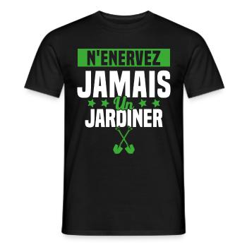 N'enervez Jamais Un Jardinier Jardin - T-shirt homme - noir - Devant - AI Model Male 178 light (178cm)