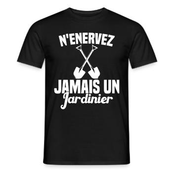 N'enervez Jamais Un Jardinier Jardin - T-shirt homme - noir - Devant - AI Model Male 178 light (178cm)