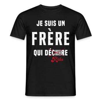 Frère râleur cadeau drôle humour rigolo - T-shirt homme - noir - Devant - AI Model Male 178 light (178cm)