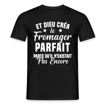 Fromager cadeau drôle fromage fromagerie - T-shirt homme - noir - Devant - AI Model Male 178 light (178cm)