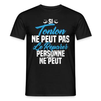Si Tonton Ne Peut Pas Le Réparer Tonton Humour - T-shirt homme - noir - Devant - AI Model Male 178 light (178cm)