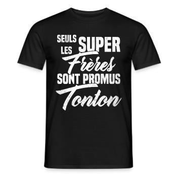 Les Super Freres sont Promus Tonton Grossesse - T-shirt homme - noir - Devant - AI Model Male 178 light (178cm)