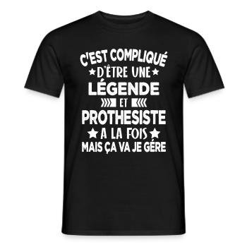 Légende et PROTHESISTE Cadeau Humour - T-shirt homme - noir - Devant - AI Model Male 178 light (178cm)