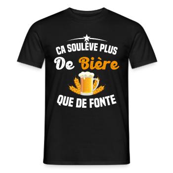 Soulève Plus De Bière Que De Fonte - T-shirt homme - noir - Devant - AI Model Male 178 light (178cm)