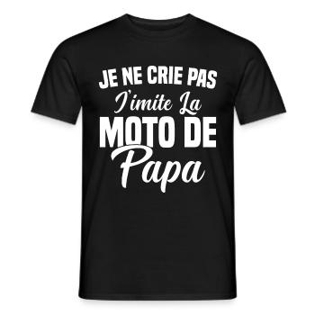 Je ne crie pas j imite la moto de papa - T-shirt homme - noir - Devant - AI Model Male 178 light (178cm)