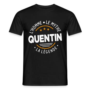 Quentin L'Homme Le Mythe La Légende Cadeau Humour - T-shirt homme - noir - Devant - AI Model Male 178 light (178cm)