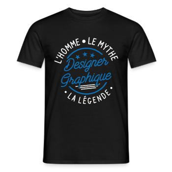 Designer Graphique L Homme Le Mythe La Légende - T-shirt homme - noir - Devant - AI Model Male 178 light (178cm)