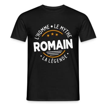 Romain L'Homme Le Mythe La Légende Cadeau Humour - T-shirt homme - noir - Devant - AI Model Male 178 light (178cm)