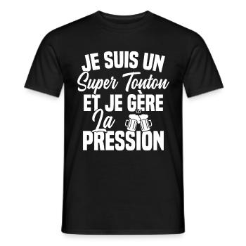 Super Tonton Biere Humour Alcool - T-shirt homme - noir - Devant - AI Model Male 178 light (178cm)