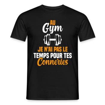 T-shirt Muscu / Bodybuilding - Au Gym - T-shirt homme - noir - Devant - AI Model Male 178 light (178cm)