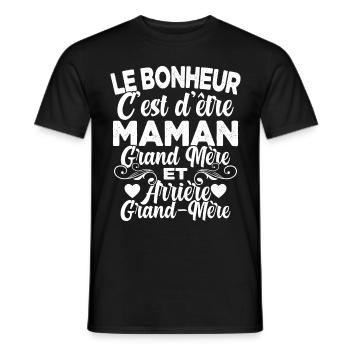 Cadeau Fête des Mère pour Arrière Grand-Mère - T-shirt homme - noir - Devant - AI Model Male 178 light (178cm)