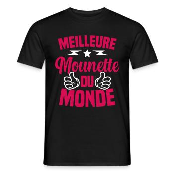 Fête des Mères Meilleure Mounette du Monde - T-shirt homme - noir - Devant - AI Model Male 178 light (178cm)