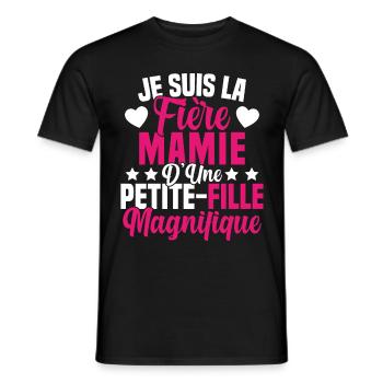 Je suis la Fière Mamie d'une Petite Fille Cool - T-shirt homme - noir - Devant - AI Model Male 178 light (178cm)
