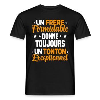 Cadeau pour Frère / Oncle - Un Tonton Exceptionnel - T-shirt homme - noir - Devant - AI Model Male 178 light (178cm)
