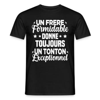 Cadeau pour Frère / Oncle - Un Tonton Exceptionnel - T-shirt homme - noir - Devant - AI Model Male 178 light (178cm)
