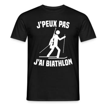 Je peux pas j'ai biathlon humour cadeau - T-shirt homme - noir - Devant - AI Model Male 178 light (178cm)