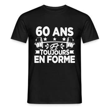 60 Ans et Toujours En Forme Gym Sport Muscu Cadeau - T-shirt homme - noir - Devant - AI Model Male 178 light (178cm)