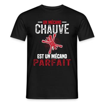 Un Mécano Chauve Est Parfait Humour Garage - T-shirt homme - noir - Devant - AI Model Male 178 light (178cm)