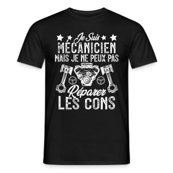 Je Suis Mécanicien Mais Mécano Garage Homme Cadeau - T-shirt homme - noir - Devant - AI Model Male 178 light (178cm)