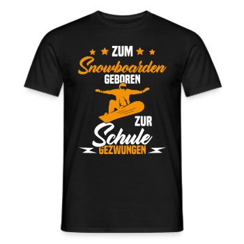 Né pour faire du snowboard force d'aller à l'école - T-shirt homme - noir - Devant - AI Model Male 178 light (178cm)