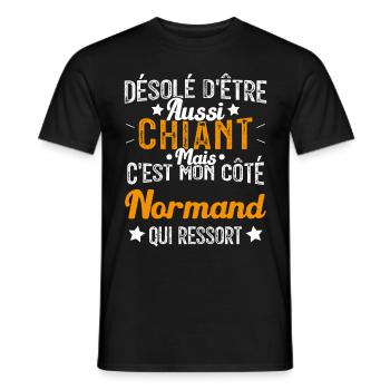 Désolé d'être Chiant c'est mon côté Normand - T-shirt homme - noir - Devant - AI Model Male 178 light (178cm)