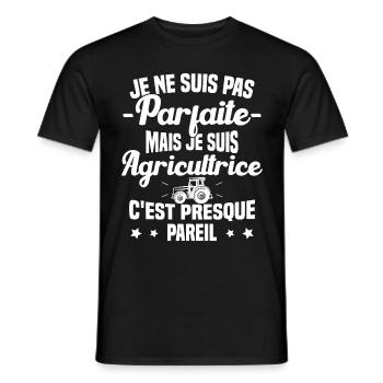 Pas parfaite mais je suis Agricultrice Femme Cool - T-shirt homme - noir - Devant - AI Model Male 178 light (178cm)
