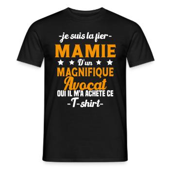Mamie d'un magnifique Avocat Humour Cadeau - T-shirt homme - noir - Devant - AI Model Male 178 light (178cm)