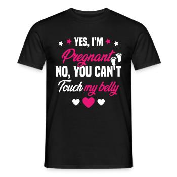 Je suis enceinte touchez pas mon ventre - T-shirt homme - noir - Devant - AI Model Male 178 light (178cm)