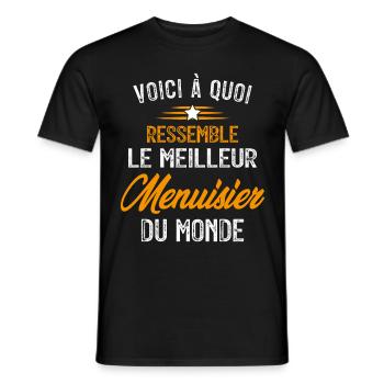 Voici à quoi ressemble le Meilleur Menuisier - T-shirt homme - noir - Devant - AI Model Male 178 light (178cm)